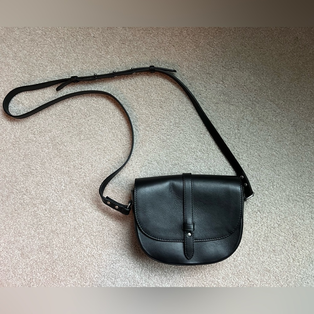 American Eagle Black Leather Crossbody Purse